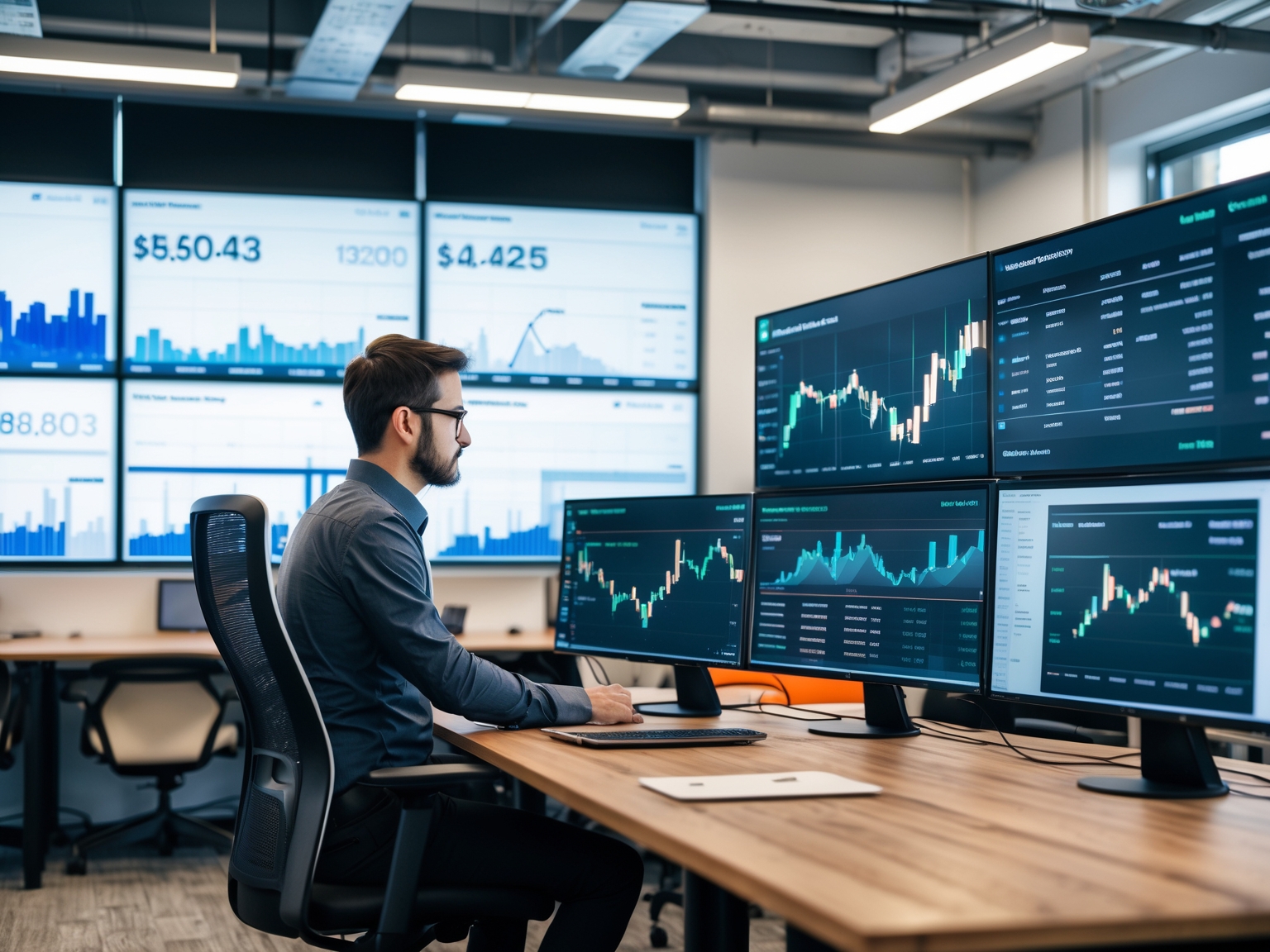 Financial advisor presenting cryptocurrency portfolio